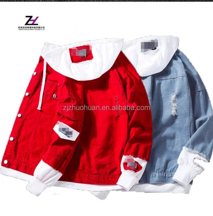 Customized 100% cotton lapel hooded windbreaker fashion washed casual bomber men jacket