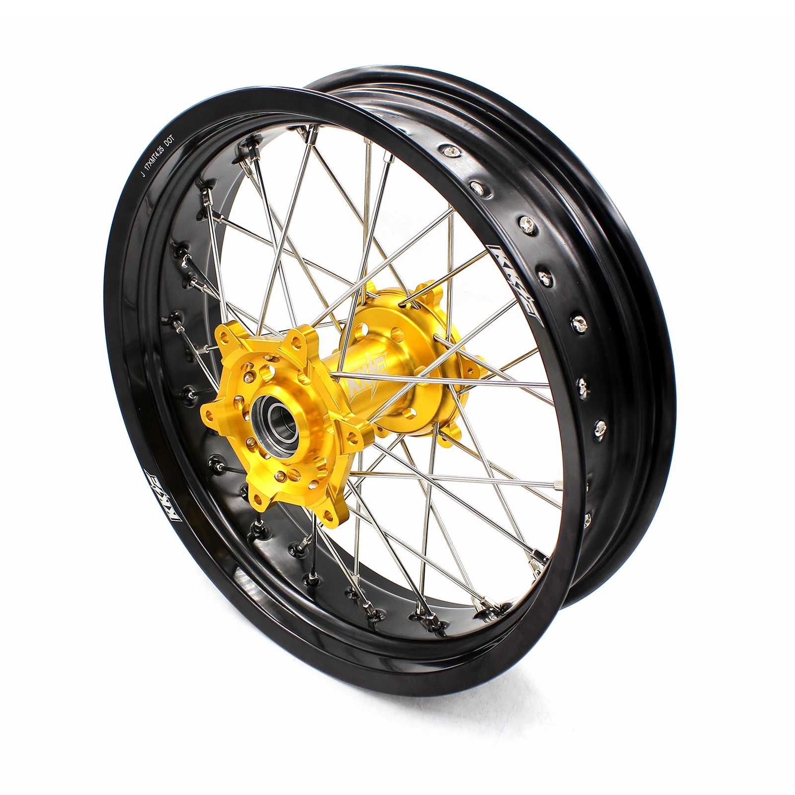 Гоночные колеса KKE 3 5/4 25 Supermoto совместимые с DRZ400 2000-2004 DRZ400E DRZ400S 2000-2021 золотой концентратор черный