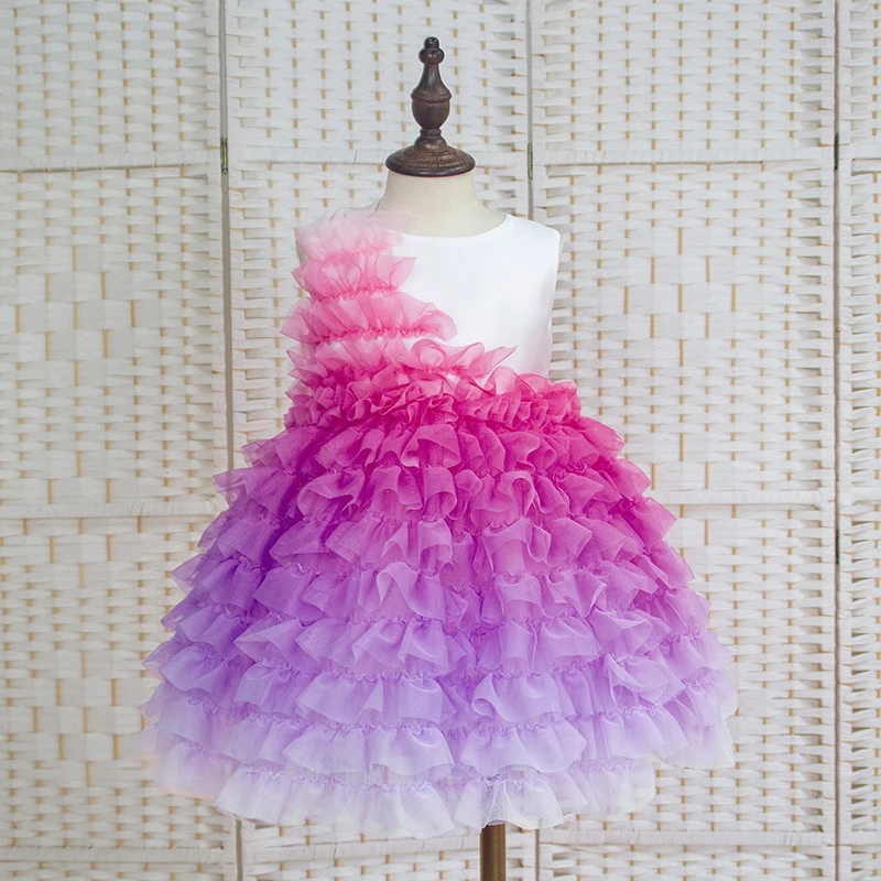 Stilnyashka Boutique High-End Luxury 10 Year Old Girl Dresses For Party Sleeveless Multicolor Kids Princess Dress For Girl