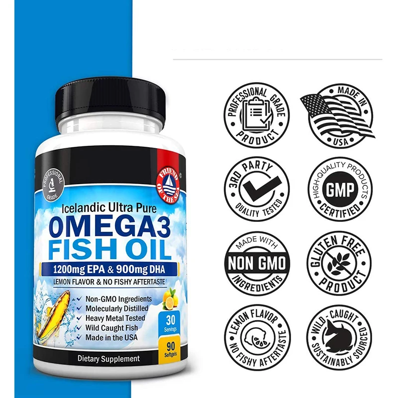 OEM Fish Oil Omega 3 EPA & DHA  Immune & Heart Support Fatty Acids Pills Promotes  Joint Eyes Brain & Skin Health