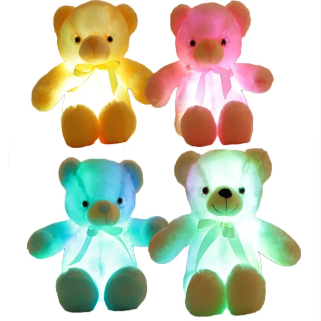 LED Bear Cotton Soft valentines day gift Stuffed Music Plush Toy With Sound  factory Customizable