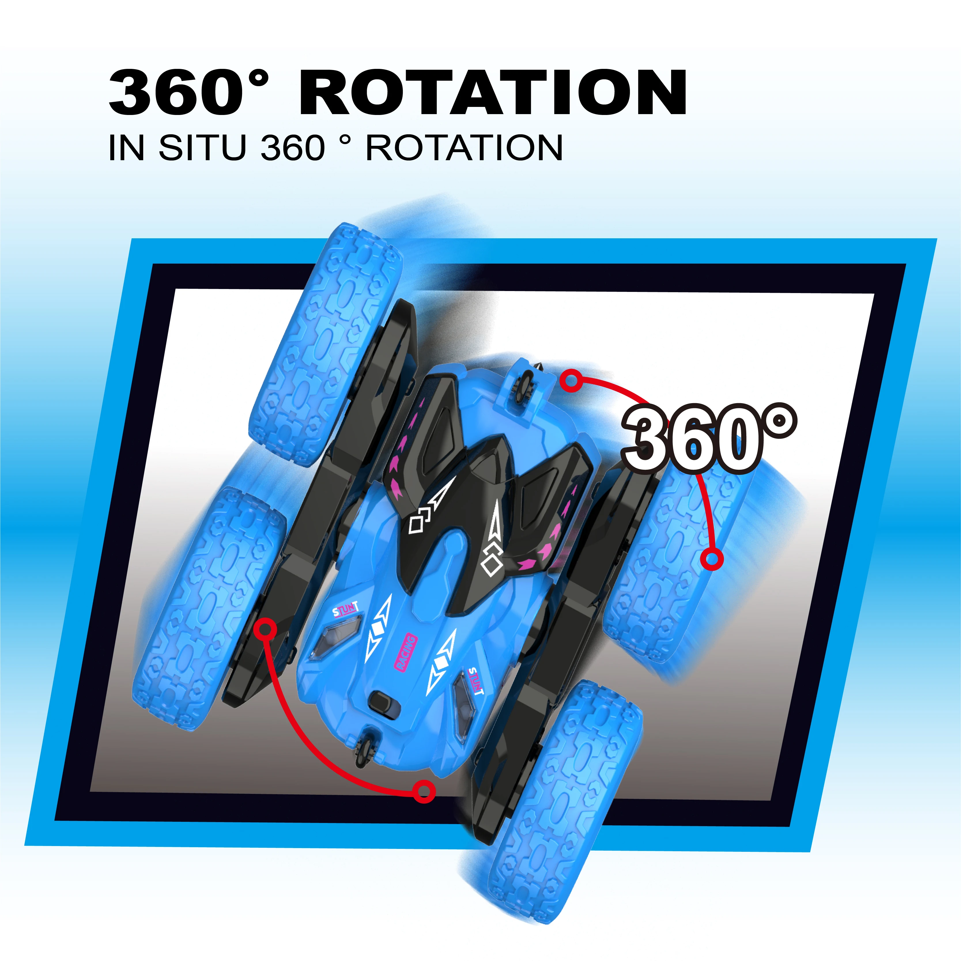 Radio Control Toy 2.4G Rc Drift Car Toys Double Sided 360 Degree Rotation Off Road Remote Control Stunt Car Toys  For Kids