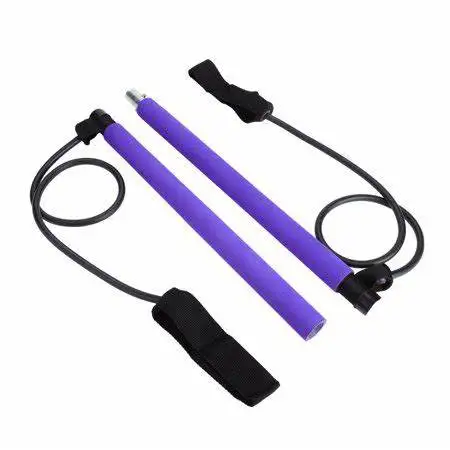 2020 newest power twister exercise bar set up pilates stick with adjustable exercise bands doorway sit-up exercise bar
