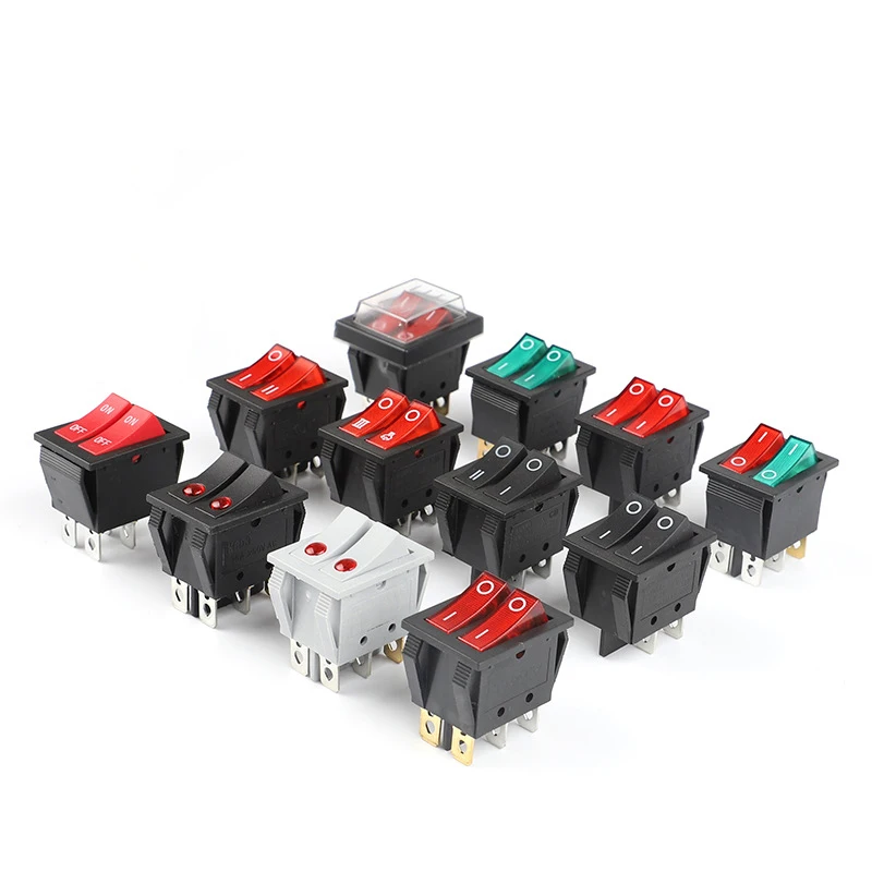 Automatic NO 2pin Dpdt 6 Pins Boat 16a 12 Volt Illuminated On/off Oval Rocker Switch