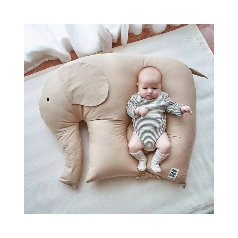 Ins Organic Cotton Elephant Pillow Bed for Baby