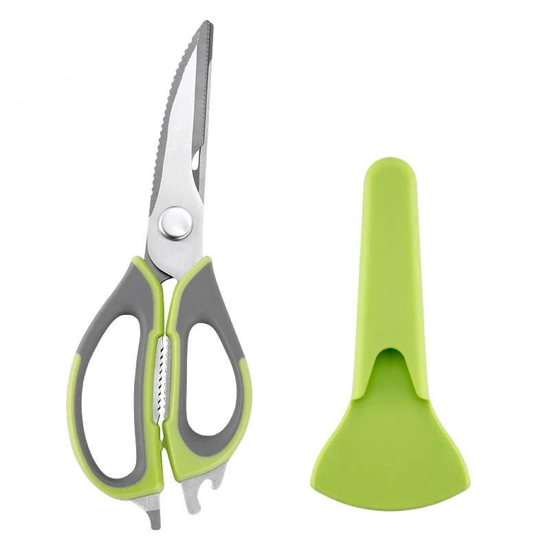 Kitchen Supplies Multifunctional Stainless Steel Cooking Food Scissors Chicken Bone Scissors With Magnetic Protective Case