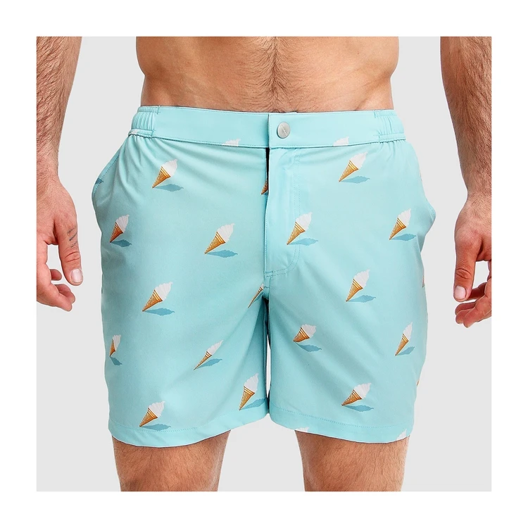 Quick dry mesh lining swimwear wholesale summer beach shorts men with colorful designs