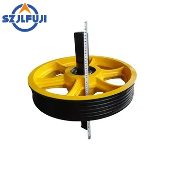 FUJI High quality wear-resistant non-standard large alloy steel cast pulley elevator wheel Belt Sheave
