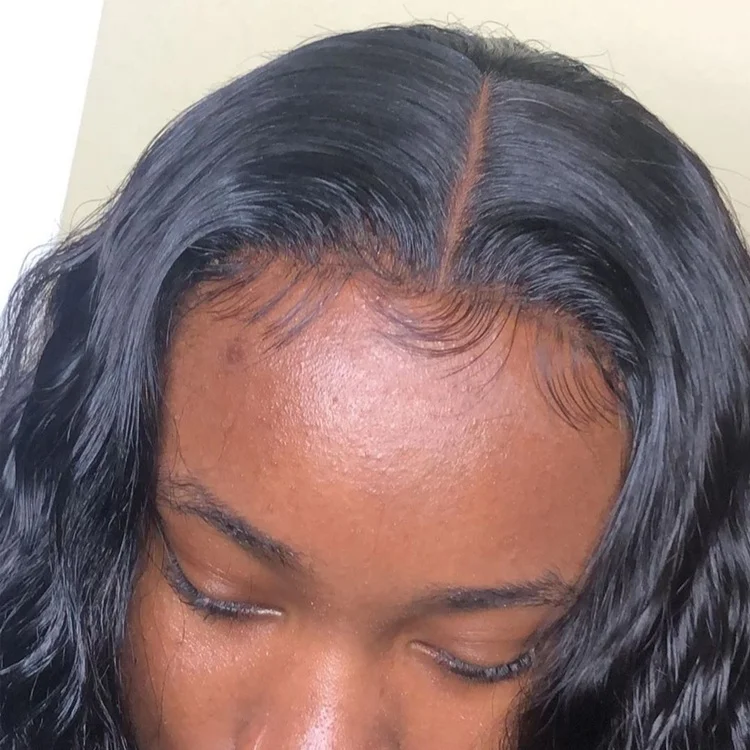 Alisa Hair 180% Density Long Wavy Remy Brazilian Lace Frontal Human Hair Wigs Pre Plucked with Baby Hair