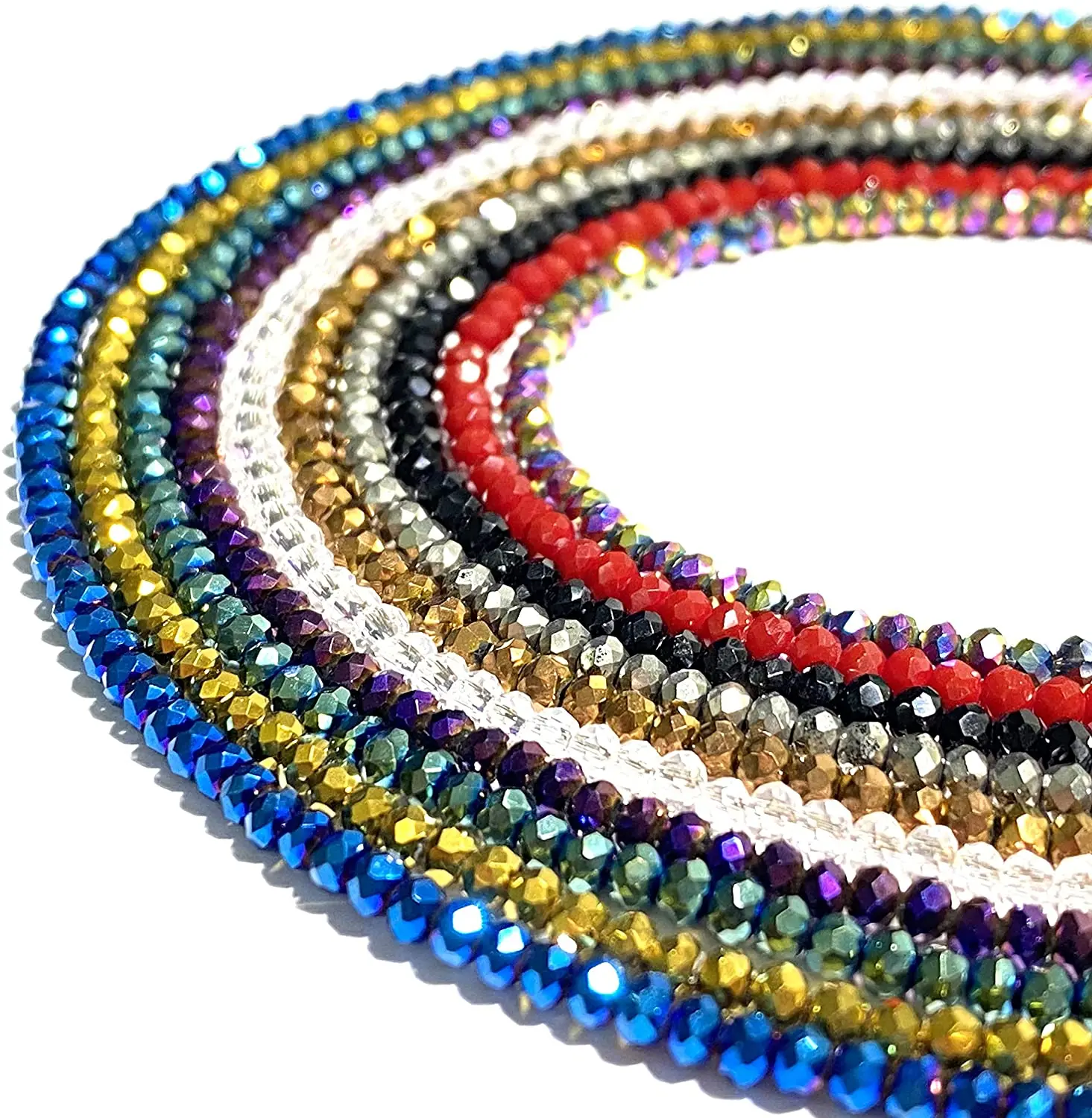 Exquisite Color Crystal Glass Faceted Rondelle Beads