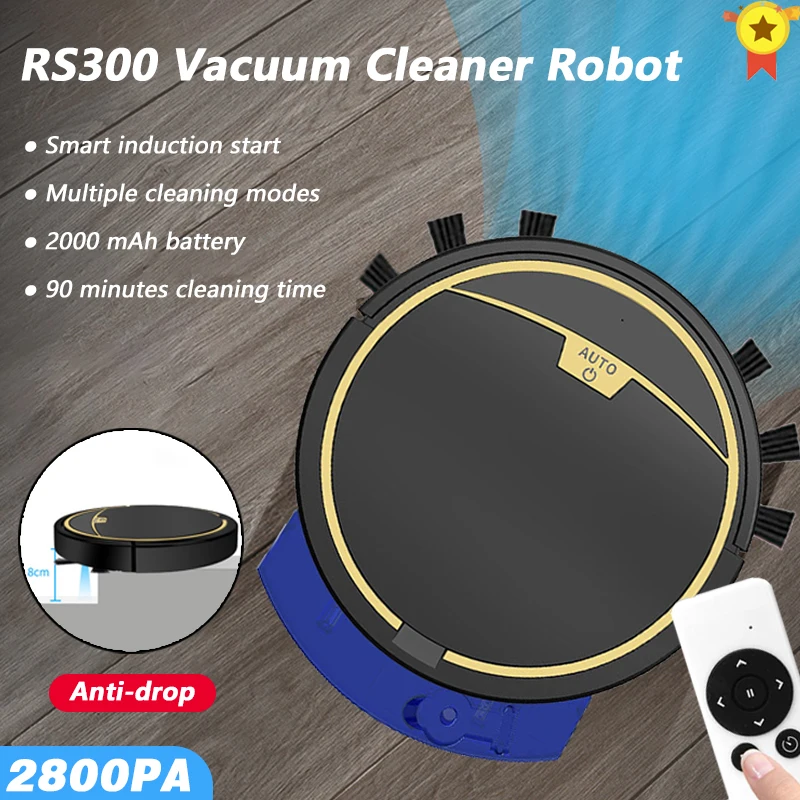 Smart Robot Vacuum Cleaner RS300  Automatic Wet and Dry Robot Sweeping and Mop With Water Tank Vacuum Cleaner Machine