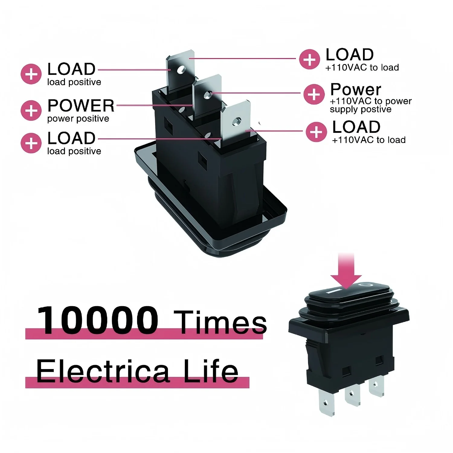 1pcs 30A Power Switch 125V/250V AC Electric Rocker Switch ON/Off Switch 4Pins Toggle Switch