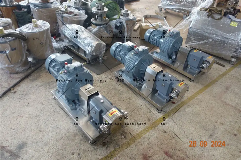 Stainless Steel Stepless Or Frequency Control Gear Type Rotary Lobe Wet Soaked Rice Paste/Beer And Latex Transferring Pump