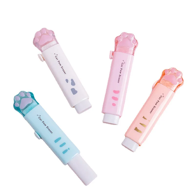 Kawaii Push-pull дизайн кошачья лапа портативный резиновый ластик милые Ластики для детей школьные офисные принадлежности Подарочные канцелярские