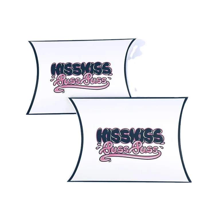 
Factory price custom printed gift packaging portable corrugated Candy Gift Kraft Paper Pillow Box 