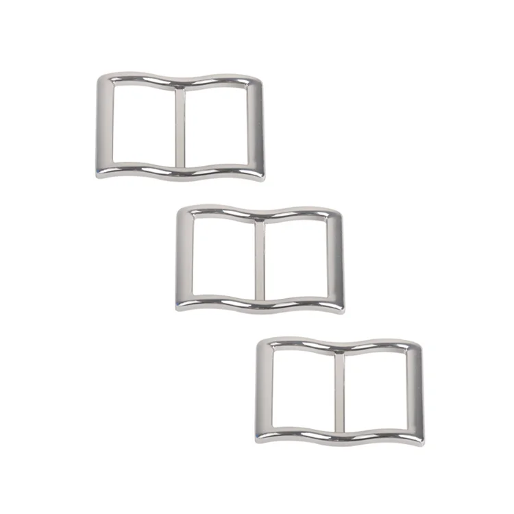 Wholesale 32*45mm custom metal buckle nickle tri-glide adjust tri-ring buckles for handbag