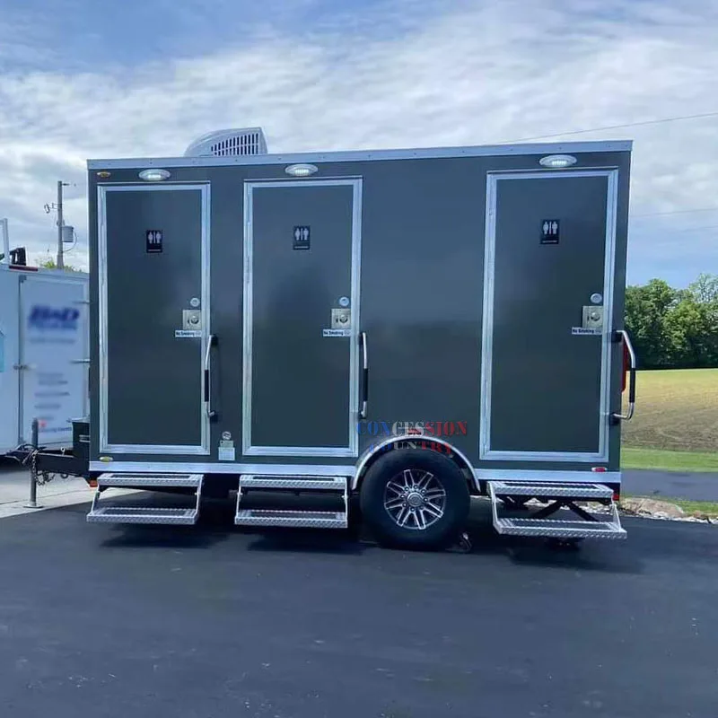 3 Station Mobile Luxury Toilet Trailer Portable Toilet Trailers Restroom Trailers