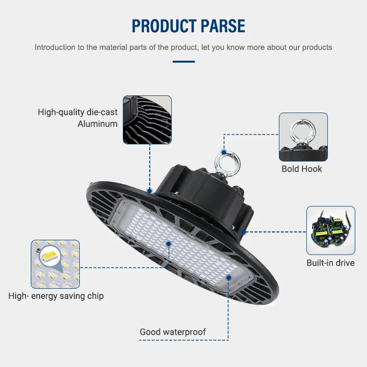 Indoor Shopping Mall Lighting Smd Waterproof Ip66 Outdoor 100w 150w 200w Ufo Led High Bay Lamp