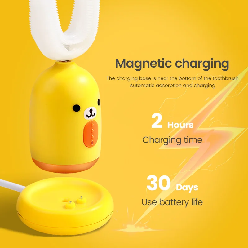 Персонализированная розовая электрическая ультразвуковая зубная щетка для детей