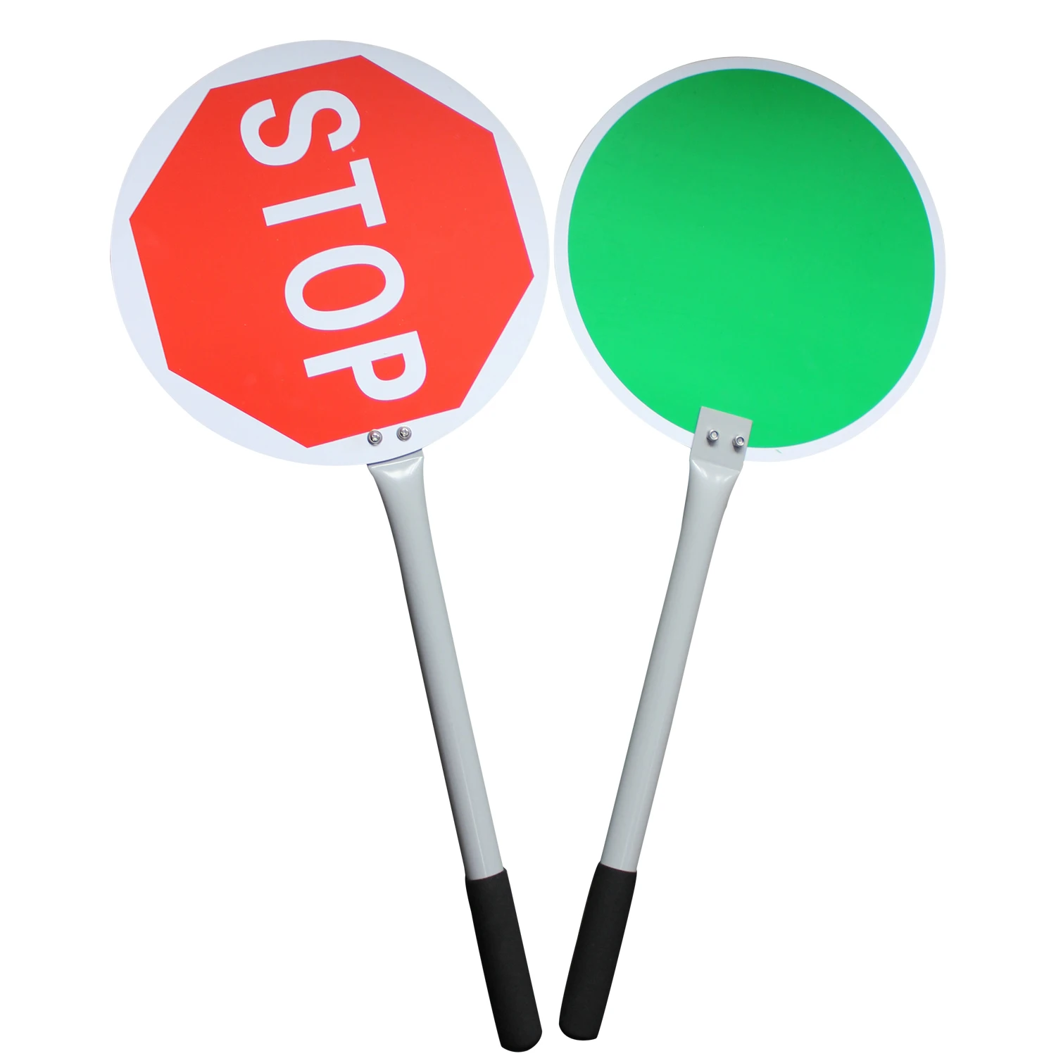 Traffic Safety Reflective Handheld Red / Green Stop Warning Sign