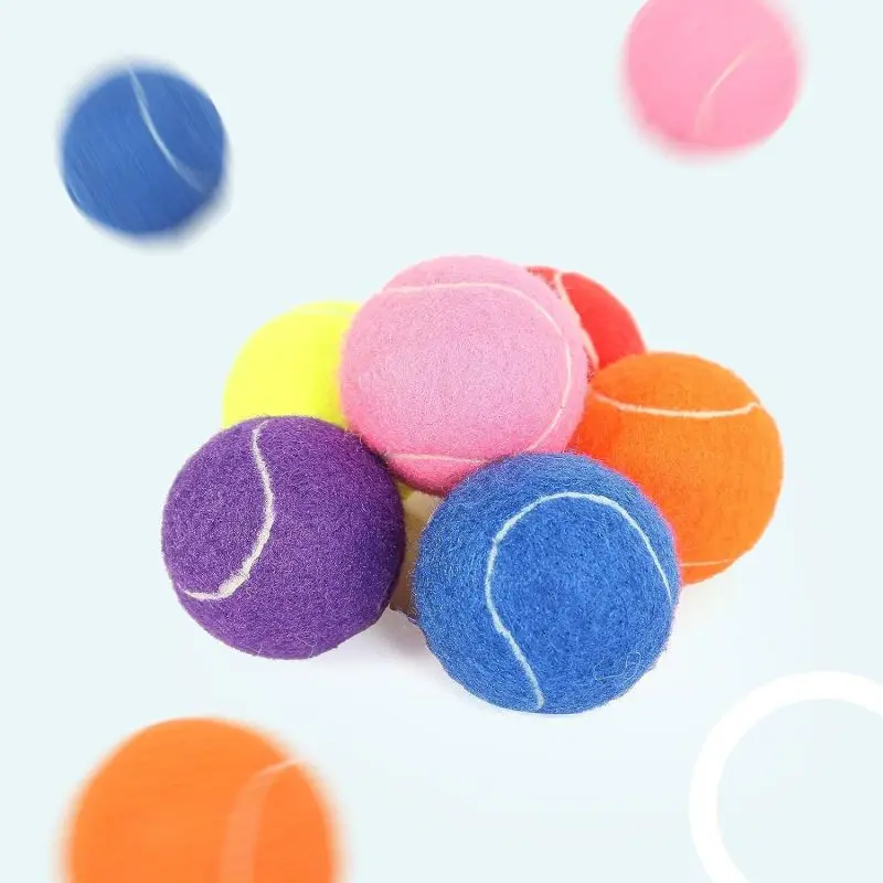 Custom Logo Printed Rubber Pet Squeaky Tennis Balls Interactive Dog Toy Ball for Pet Dog Training Playing