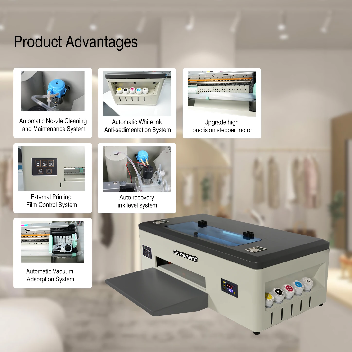 EraSmart Cheap Fast 1440dpi High precision printing 13 Inch Shaker oven R1390 Head DTF printer For Own Use
