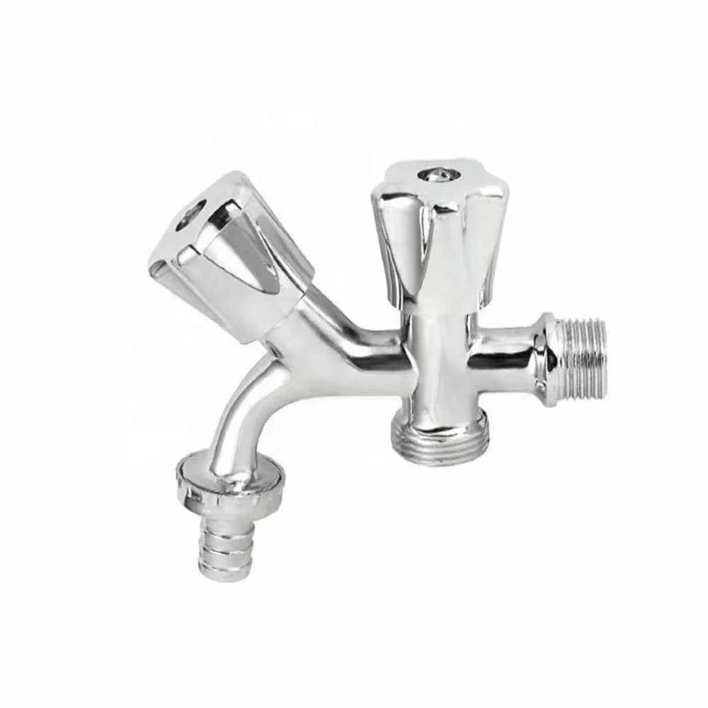 two handle two way bibcock double handle zinc tap plastic handle bibcock faucet