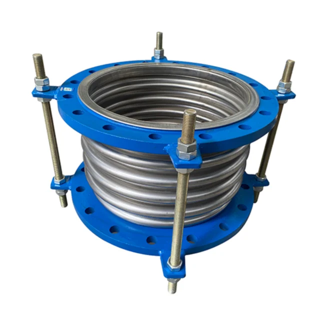 Vibration resistant metal corrugated pipe flange joint compensator