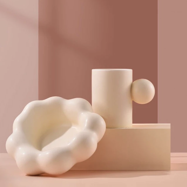 Nordic style creative simple cloud shaped Mug Set office home coffee cup water cup