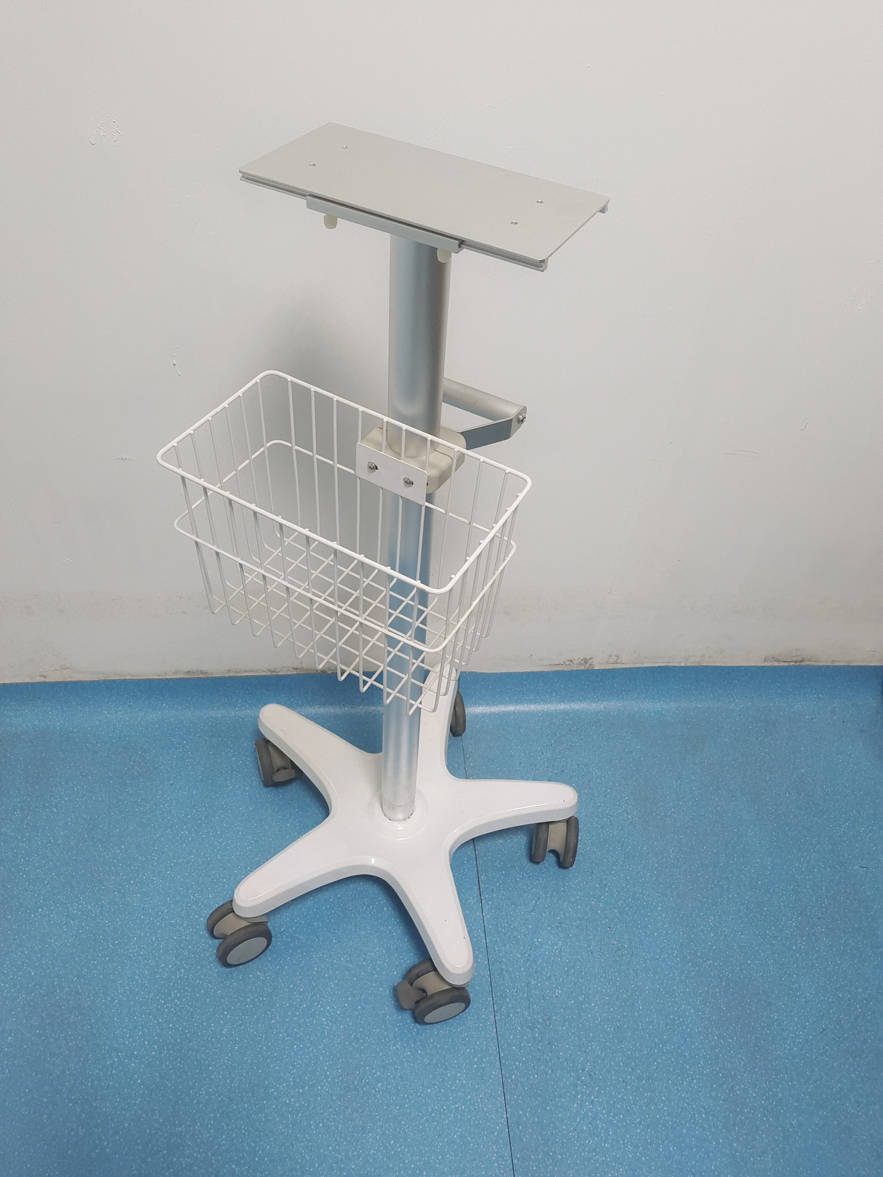 hospital Aluminium Alloy  mobile medical ECG patient monitor trolley cart