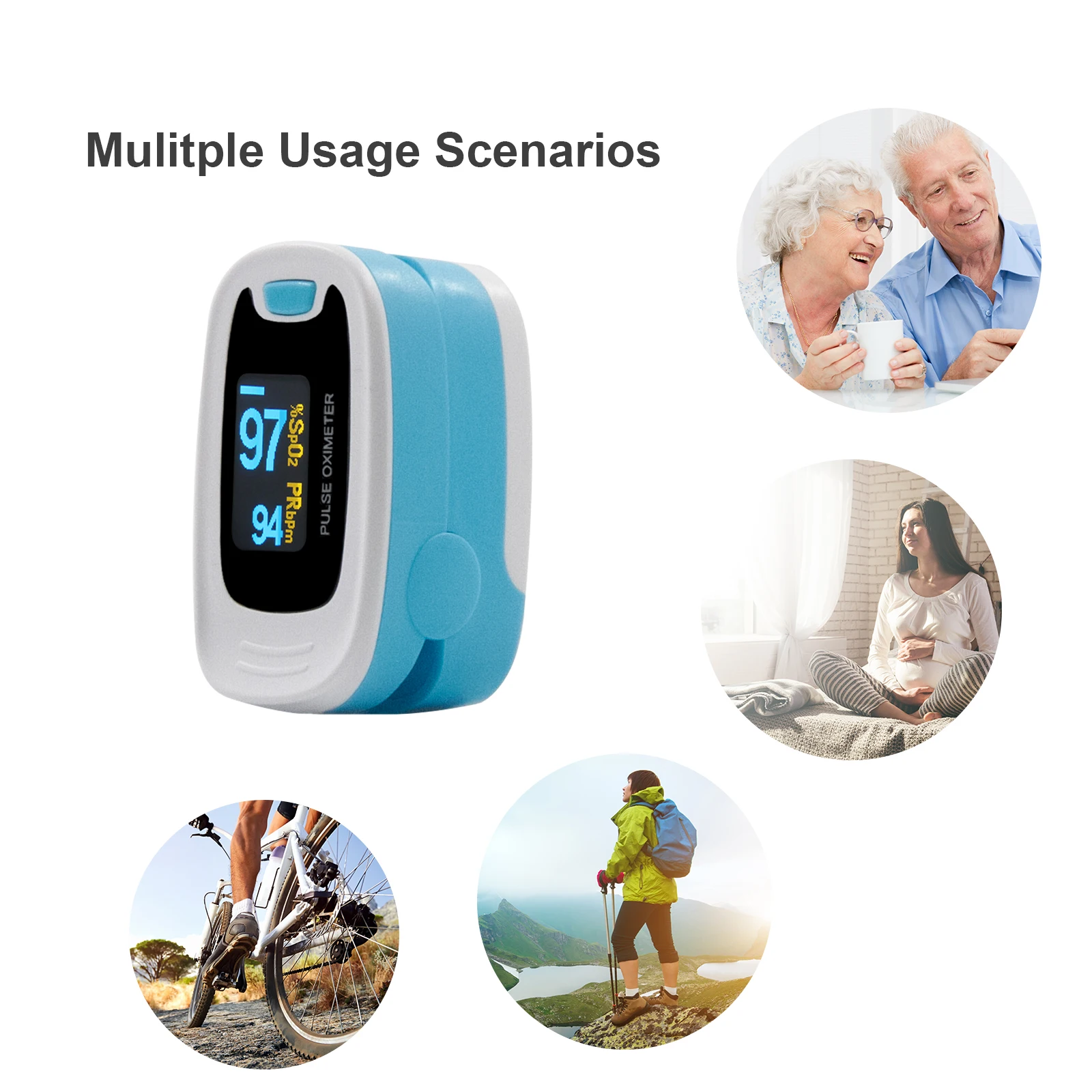 CONTEC CMS50NA Fingertip Pulse Oximeter Pulse Oxigen Meter Oximiter Sensor SPO2 Monitor Blood Oxygen