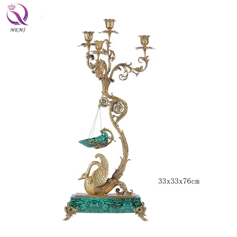 Emerald Decorative Brass porcelain Peacock Flower Vase Antique tall Vase Art Crafts for Indoor Home Decoration