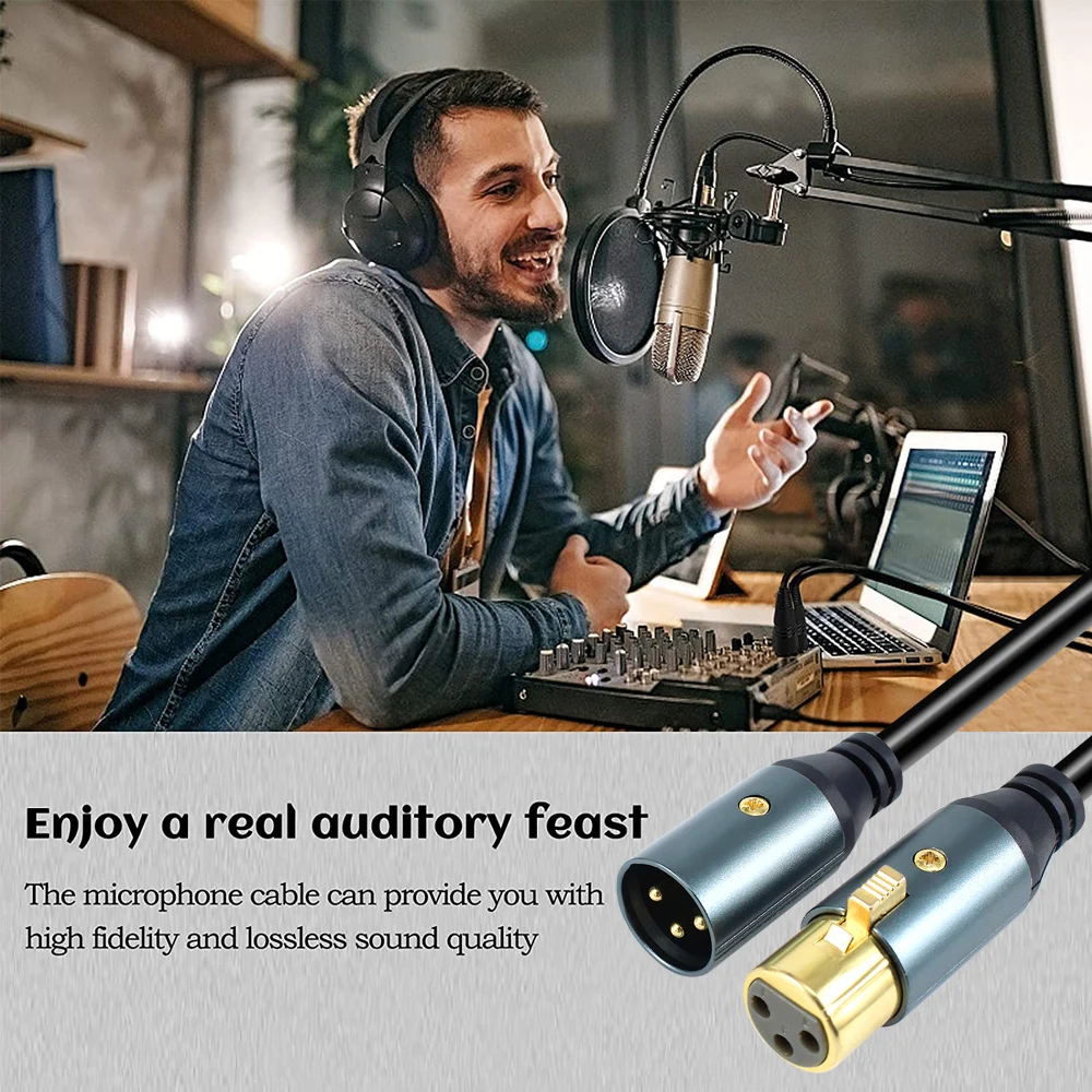 24K gold plated 3Pin XLR Cable Male to Female xlr connector 3 pin Cannon extension Speaker Microphone Balanced xlr Audio Cable
