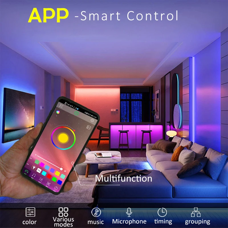 Smart Bluetooth Led Light Strips Led Ruban 5050 Rgb 12v Usb Remote Control Decoration Bande Lumineuse Led Lumineux
