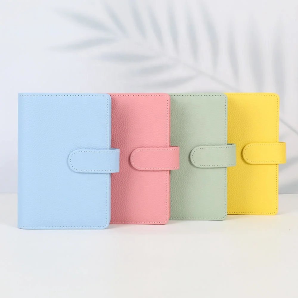 Top Custom 21 Colored A6 Pebble Leather Budget Binder for Weekly/Daily Planner As Money Binder Organizer/Cash Binder/Card Wallet