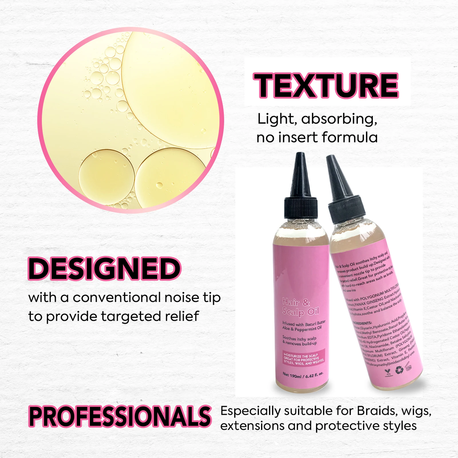 Scalp Serum Oil Hair Anti-Dandruff How To Make Anti-Dandruff Oil Straight Hair Oil Packaging Bottles