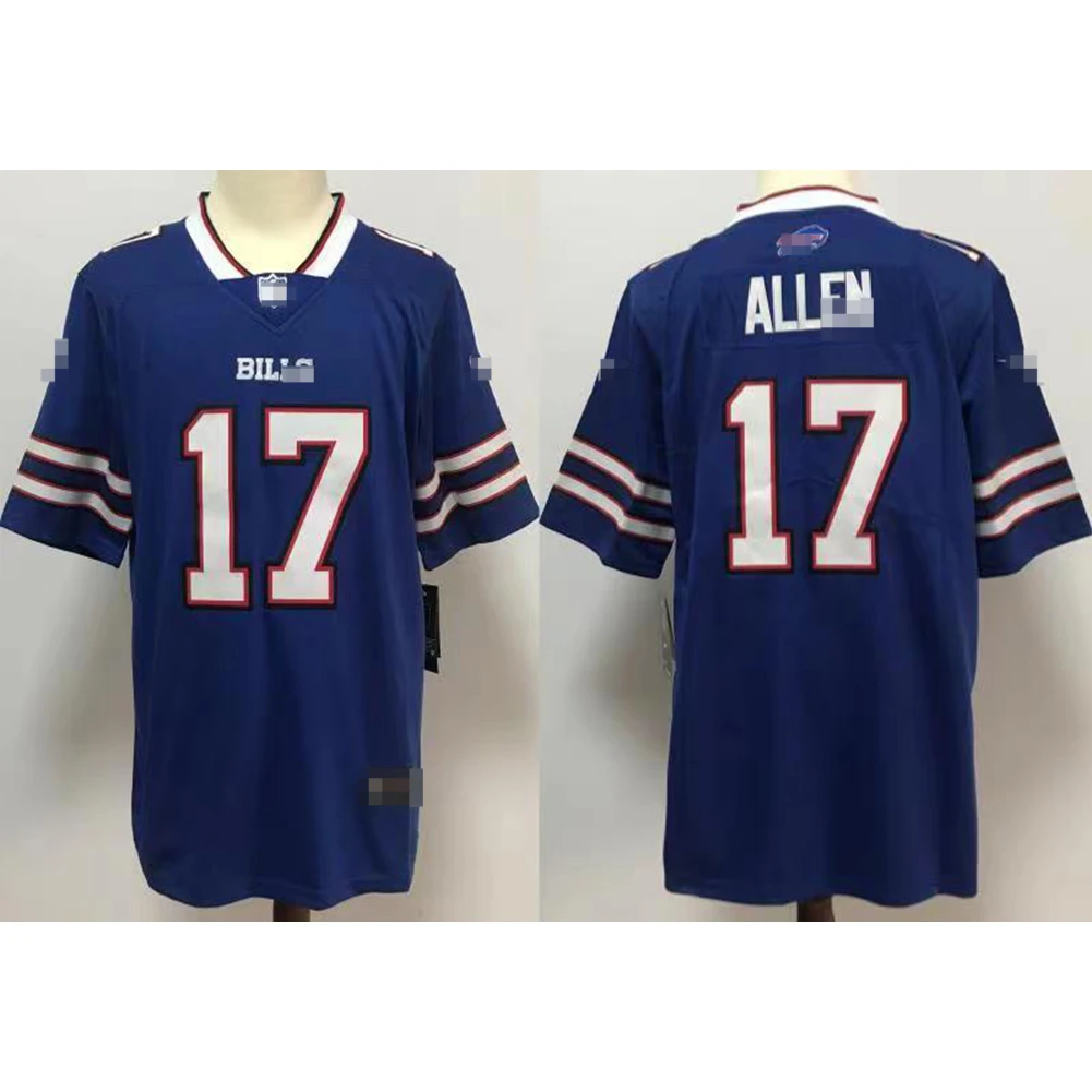 Тайское качество регби nflshirt Мужская футболка Buffalo мощностью № 17 Джош Аллен # Diggs14 Американская Футбольная форма Джерси