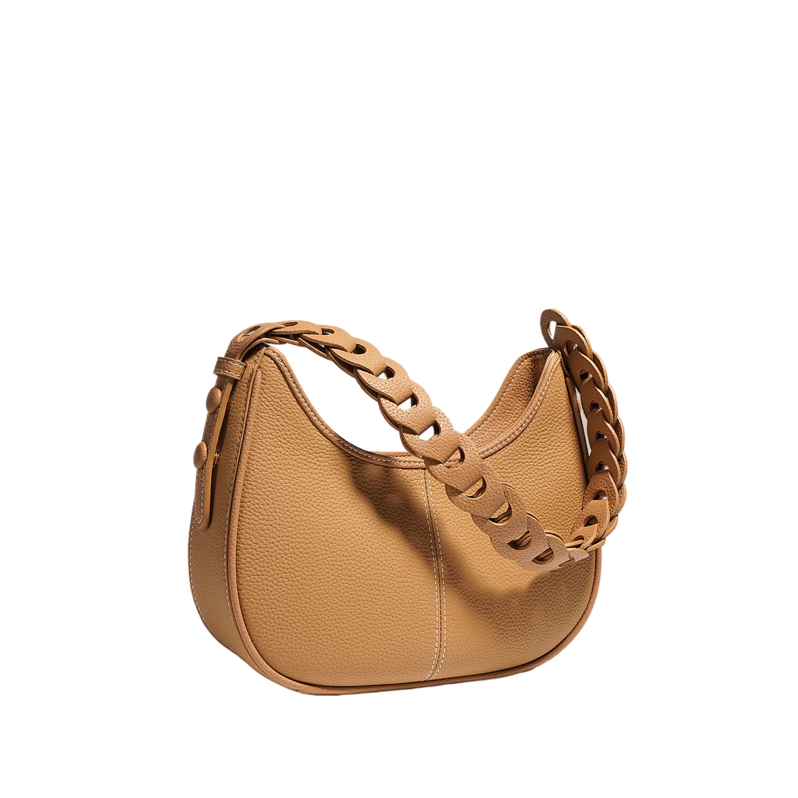 Logo Leather Underarm Moon Shoulder Messenger Natural Grain Genuine Designer Luxury Brands Tote for Women Ladies