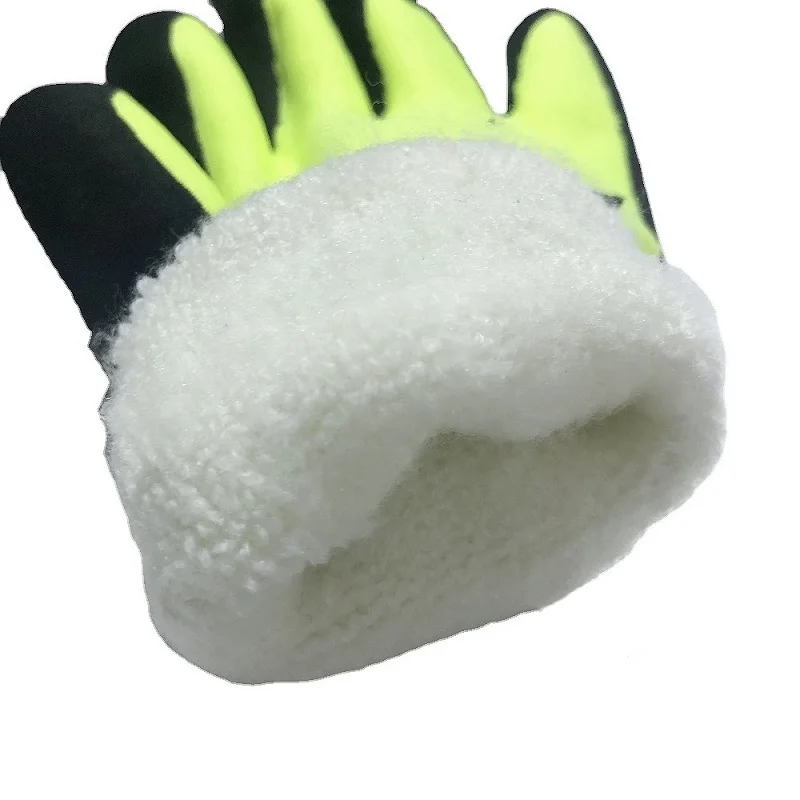 Winter thermal black Nylon shell Nitrile Coated Micro Foam Grip work Gloves