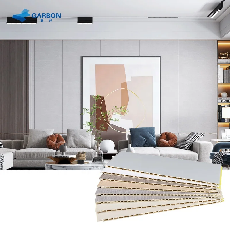Ecological bamboo wood fiber wallboard PVC interior decoration wallboard intergrated wall panel