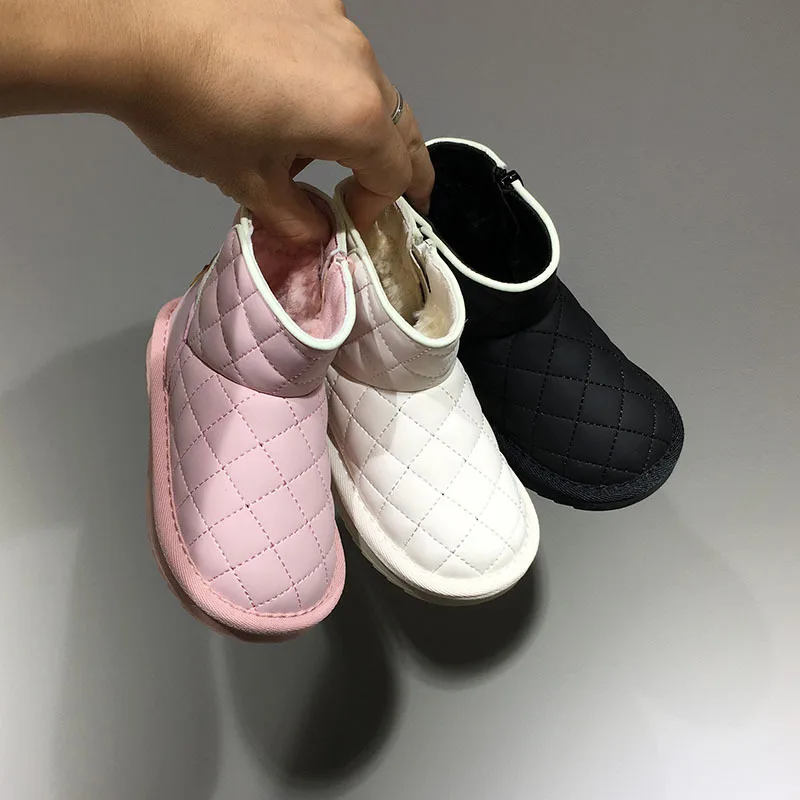 
Wholesale 2020 winter New Simple Versatile Casual Cotton-padded Shoes Girls Style Short Boots kids Snow Boots 