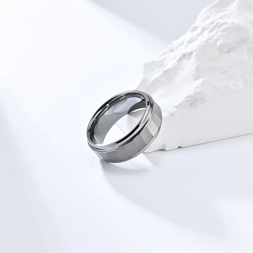 Minimalist Jewelry Luxury 8mm Black Tungsten Ring For Men Never Fade