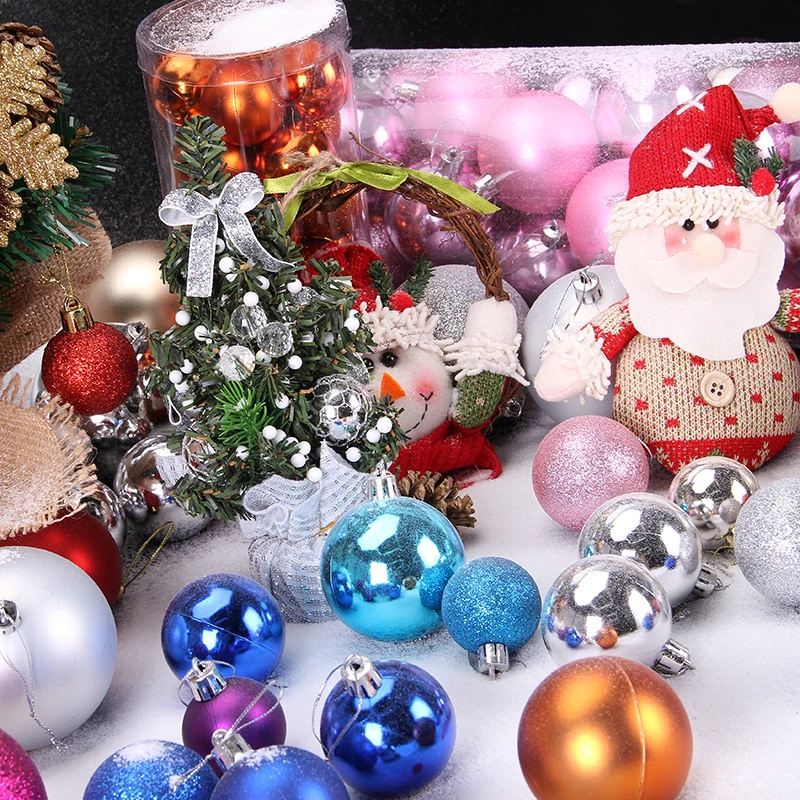 Christmas Tree Decoration Pendant Plastic Ball Christmas Decorative Ball Holiday Christmas Tree Hanging Balls