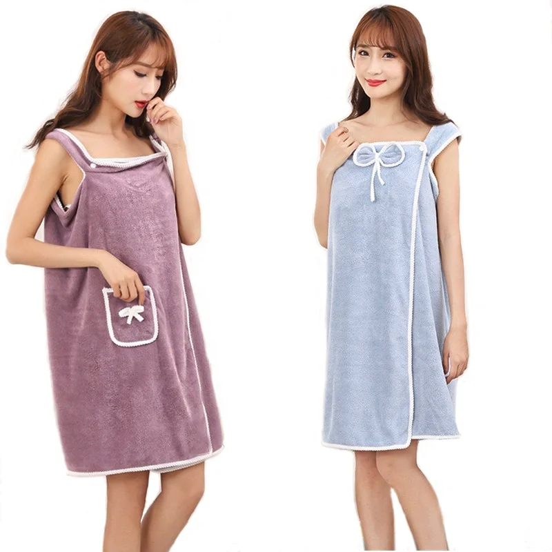 Банное платье из микрофибры с индивидуальным логотипом, банный халат, носимые юбки, полотенца для салона красоты, спа-массажа