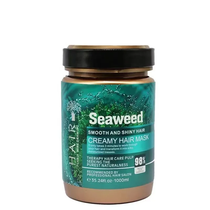 Salon hair mask premium hair care treatment repairing dry damaged hair smooth hydration seaweed cream