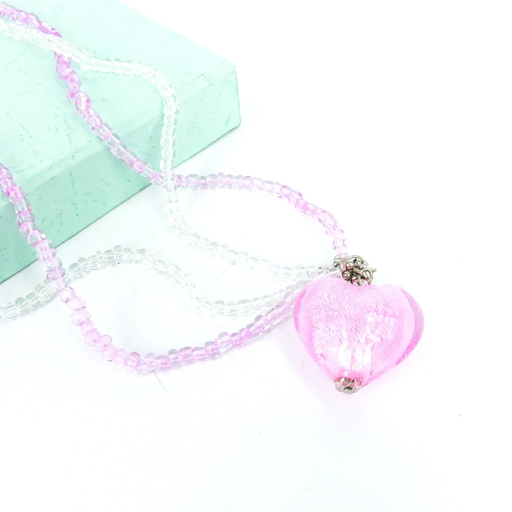Handmade murano glass hearts pendant bridesmaid gift ideas