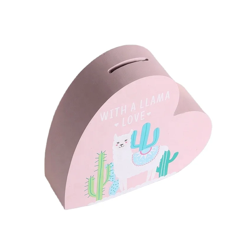 Home Decor Heart Shaped Money Box With Llima & Cactus