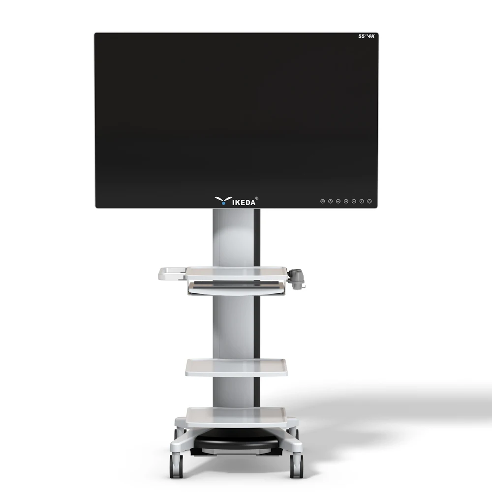 YKD-2100 Aluminum Medical Workstation Height Adjustable Laptop Trolley Mobile Hospital Medical Computer Cart