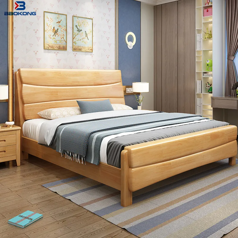 Wooden Protection Bedroom Furniture Solid Wood Single Bed