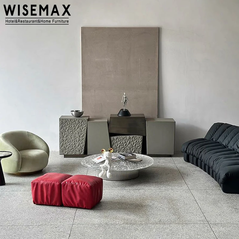 WISEMAX FURNITURE Decorative Home Furniture Light Luxury Irregular Block Combination Storage Side Cabinet For Living Room